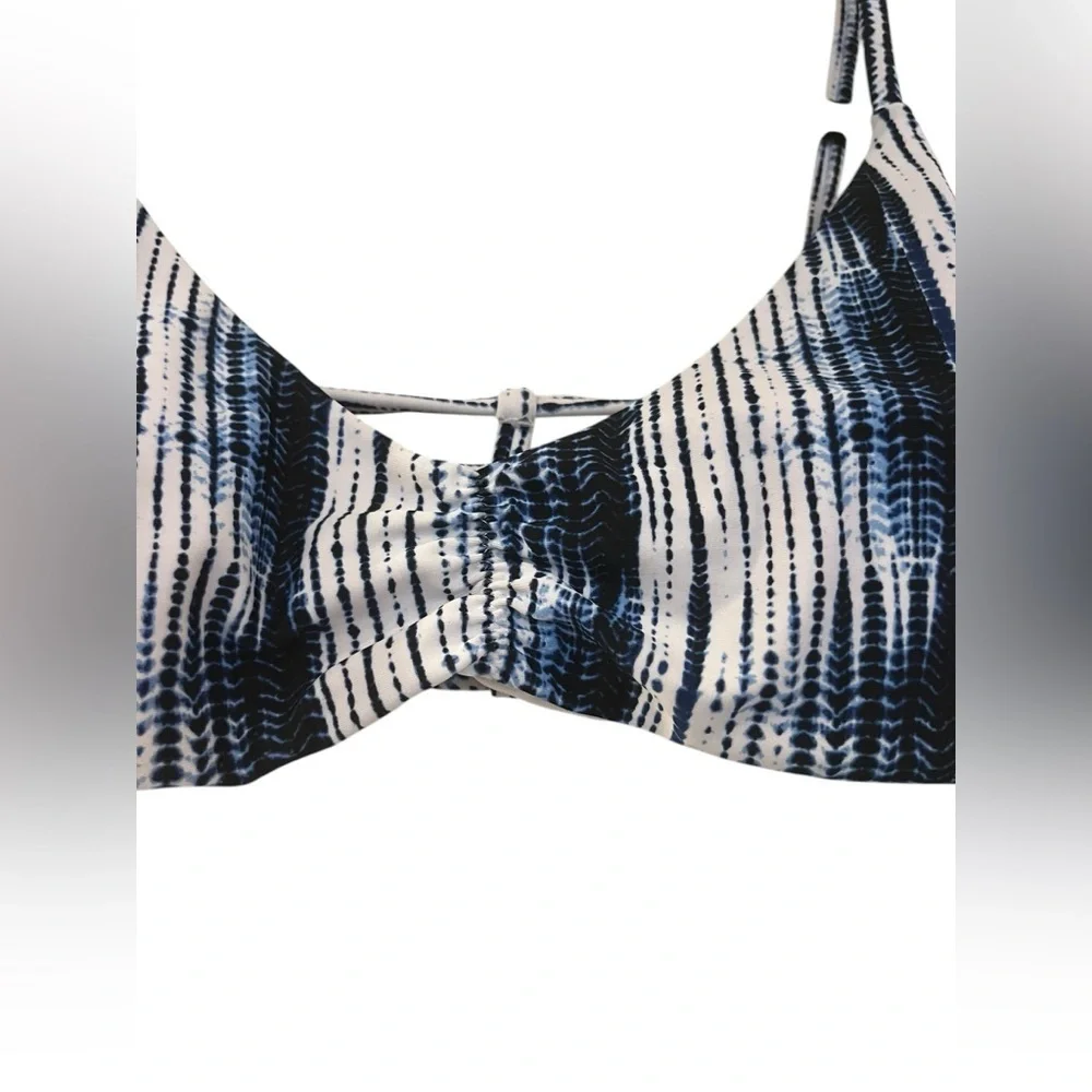 Raisins Blue and White Striped Bikini Top XL